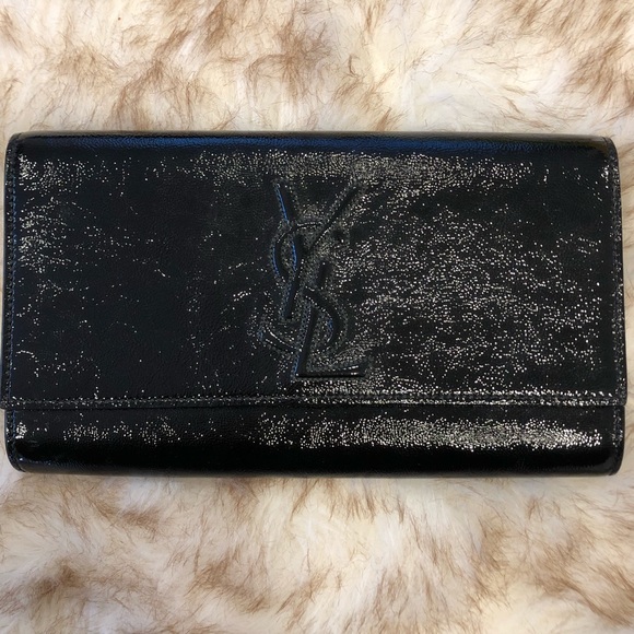 YSL Black Patent Leather Belle Du Jour Clutch - Picture 3 of 6